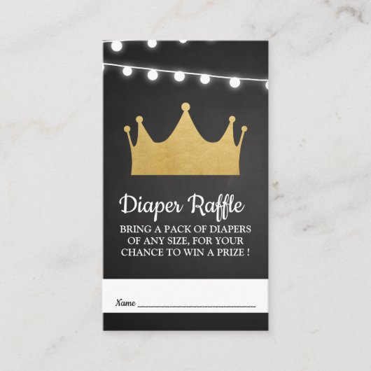Carte D'accompagnement Prince | Brochure à huile baby shower or (Devant)