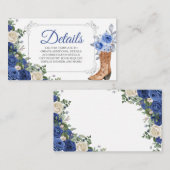 Carte D'accompagnement Princess Boot Silver Navy Quinceañera Detail Card (Devant / Derrière)
