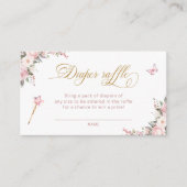 Carte D'accompagnement Princess Carriage Floral Baby Diaper Raffle Ticket (Devant)