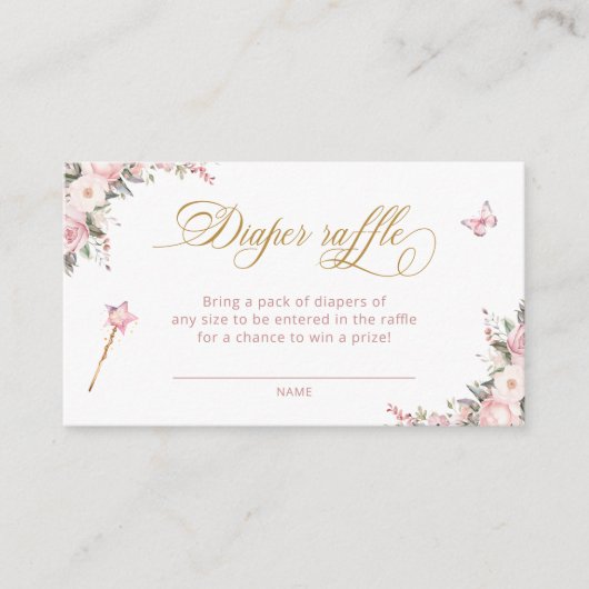 Carte D'accompagnement Princess Carriage Floral Baby Diaper Raffle Ticket (Devant)