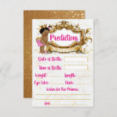 Carte D'accompagnement Princesse africaine|Prédictions rose vif et or (Devant / Derrière)