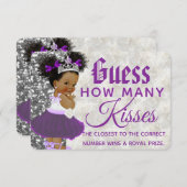 Carte D'accompagnement Princesse africaine violette| Devinez Combien De J (Devant / Derrière)