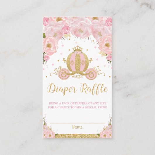 Carte D'accompagnement Princesse Carriage Baby shower Floral Déchets Raff (Devant)