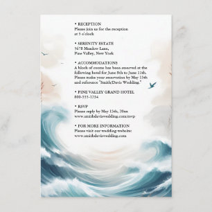 Carte D'accompagnement Printemps Eté Plage Océan Destination Mariage