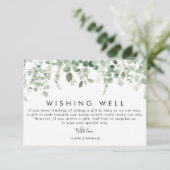 Carte D'accompagnement Printemps Eucalyptus verdure Mariage Wishing well (Debout devant)