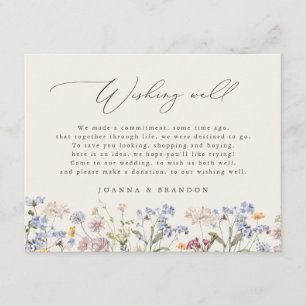 Carte D'accompagnement Printemps Fleur sauvage Pré jardin boho Wishing we