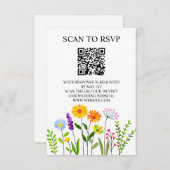 Carte D'accompagnement Printemps Floral Elegant QR Code Mariage RSVP (Devant / Derrière)