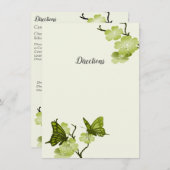 Carte D'accompagnement Printemps Vert Fleurs Avec Papillons (Devant / Derrière)