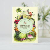 Carte D'accompagnement Producteur local de légumes botaniques vintage (Debout devant)