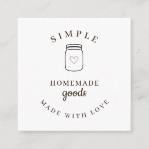 Carte D'accompagnement Produits Maison Simples Fabriqués avec Amour Cotta