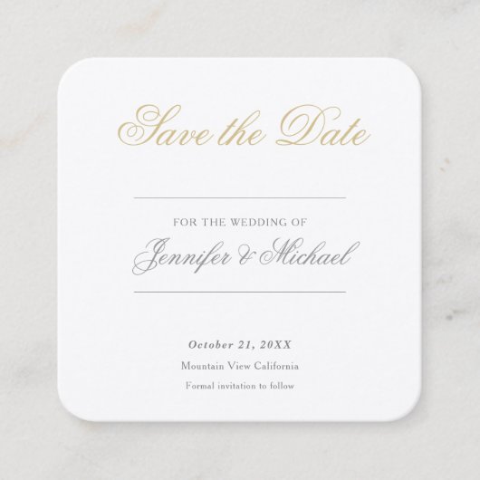 Carte D'accompagnement Professionnel de mariage minimaliste (Devant)