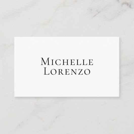 Carte D'accompagnement Professionnel Moderne Simple Clair Nom Noir Blanc (Devant)