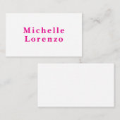 Carte D'accompagnement Professionnel Moderne Simple Nom Clair Rose & Blan (Devant / Derrière)