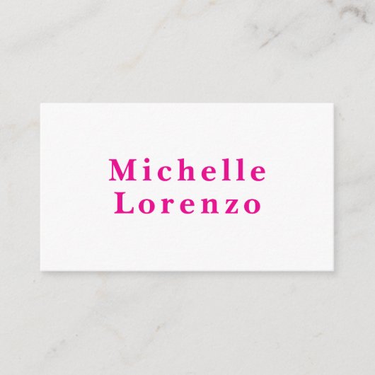 Carte D'accompagnement Professionnel Moderne Simple Nom Clair Rose & Blan (Devant)