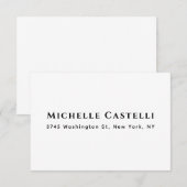 Carte D'accompagnement Professionnel Unique Classique Simple Noir & Blanc (Devant / Derrière)
