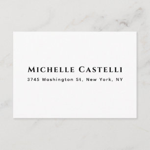 Carte D'accompagnement Professionnel Unique Classique Simple Noir & Blanc