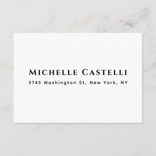 Carte D'accompagnement Professionnel Unique Classique Simple Noir & Blanc (Devant)