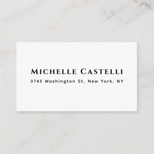 Carte D'accompagnement Professionnel Unique Classique Simple Noir & Blanc (Devant)