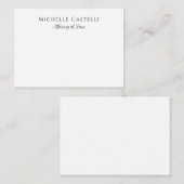 Carte D'accompagnement Professionnel Unique Classique Simple Noir & Blanc (Devant / Derrière)