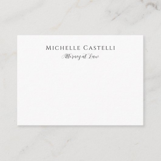 Carte D'accompagnement Professionnel Unique Classique Simple Noir & Blanc (Devant)