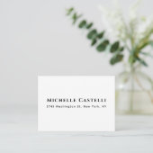 Carte D'accompagnement Professionnel Unique Classique Simple Noir & Blanc (Debout devant)