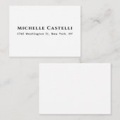 Carte D'accompagnement Professionnel Unique Classique Simple Noir & Blanc (Devant / Derrière)