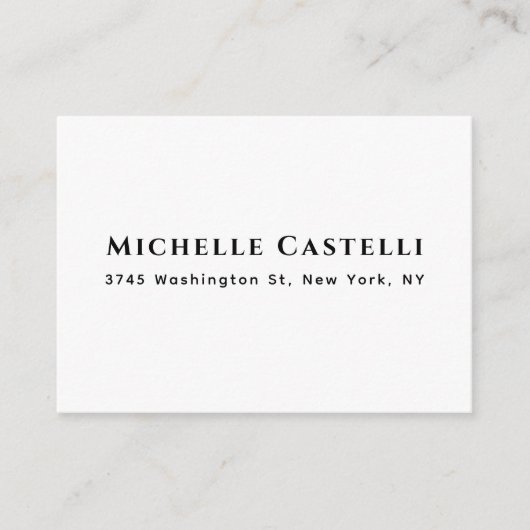 Carte D'accompagnement Professionnel Unique Classique Simple Noir & Blanc (Devant)