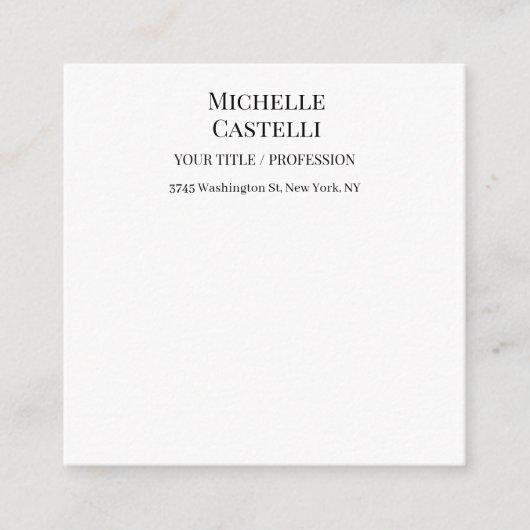 Carte D'accompagnement Professionnel Unique Classique Simple Noir & Blanc (Devant)