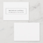 Carte D'accompagnement Professionnel Unique Classique Simple Noir & Blanc (Devant / Derrière)