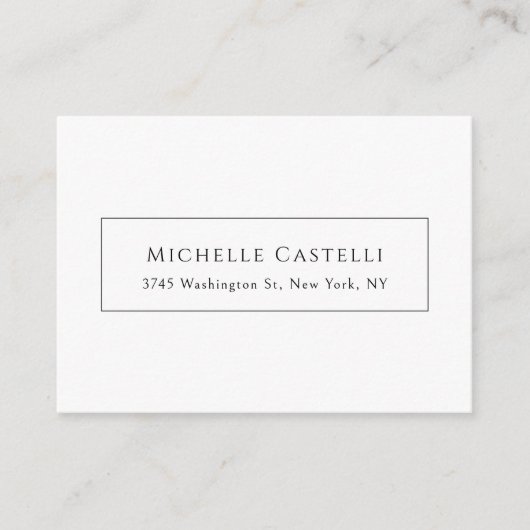 Carte D'accompagnement Professionnel Unique Classique Simple Noir & Blanc (Devant)