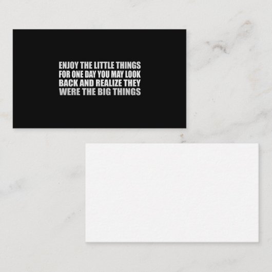 Carte D'accompagnement Profitez des petites choses, pour un jour vous pou (Devant / Derrière)