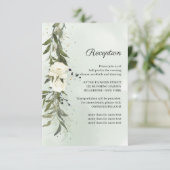 Carte D'accompagnement Profonde Verdure Wreath blanc Roses Réception de m (Debout devant)