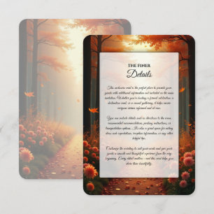 Carte D'accompagnement Promenade de mariage en automne dans les bois de l