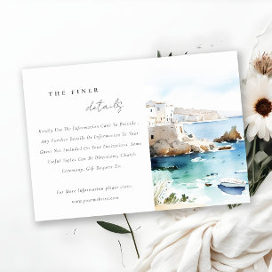 Carte D'accompagnement Puglia Italie Paysage Aquarelle Mariage Détails