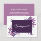Carte D'accompagnement Puits à souhaits de mariage aux feuilles violettes (Devant / Derrière)