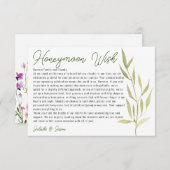 Carte D'accompagnement Puits à souhaits moderne à l'aquarelle avec feuill (Devant / Derrière)