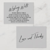 Carte D'accompagnement Puits de souhait Écriture manuscrite moderne Gris  (Devant / Derrière)