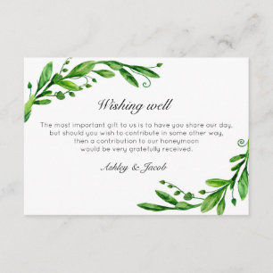 Carte D'accompagnement Puits de souhait vert. Mariage d'été. Insérer la c