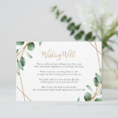 Carte D'accompagnement Puits de souhaits à feuillage géométrique Eucalypt (Debout devant)