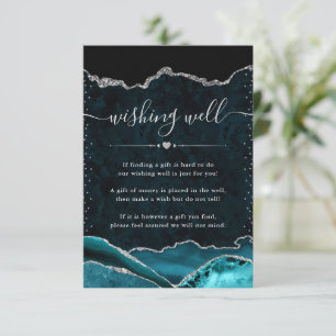 Carte D'accompagnement Puits de souhaits de mariage Agate et sarcelle arg