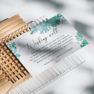 Carte D'accompagnement puits de souhaits de mariage aux succulentes de me