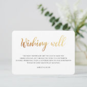 Carte D'accompagnement Puits de souhaits de mariage en or. Insert moderne (Debout devant)