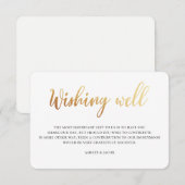 Carte D'accompagnement Puits de souhaits de mariage en or. Insert moderne (Devant / Derrière)