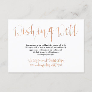 Carte D'accompagnement Puits de souhaits de mariage en or rose