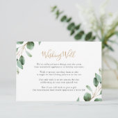 Carte D'accompagnement Puits de souhaits élégant à la verdure Eucalyptus (Debout devant)