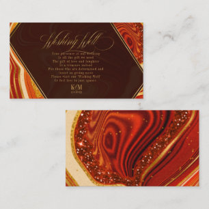 Carte D'accompagnement Puits de souhaits en agate abstraite V2 Orange cha