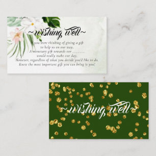 Carte D'accompagnement Puits de souhaits floral blanc pour mariage