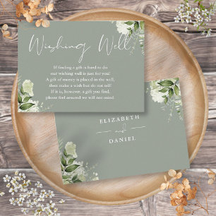 Carte D'accompagnement Puits de souhaits floral de verdure Vert sauge Mar