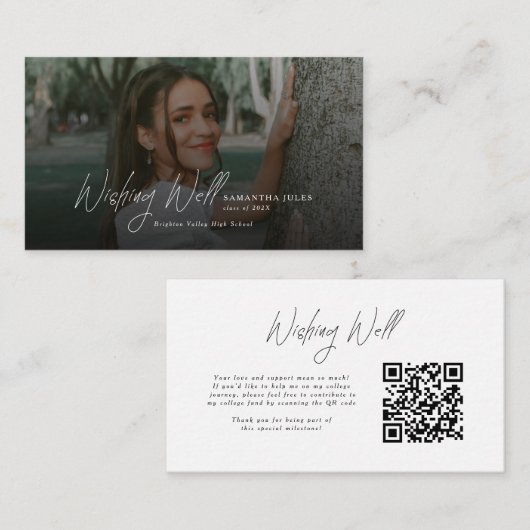 Carte D'accompagnement Puits de souhaits moderne avec code QR pour la rem (Devant / Derrière)