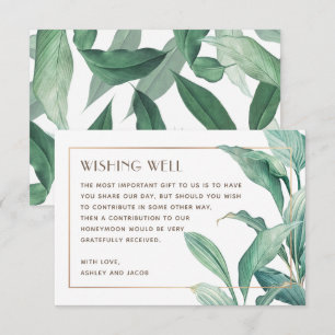 Carte D'accompagnement Puits de vœux de mariage à la verdure tropicale à